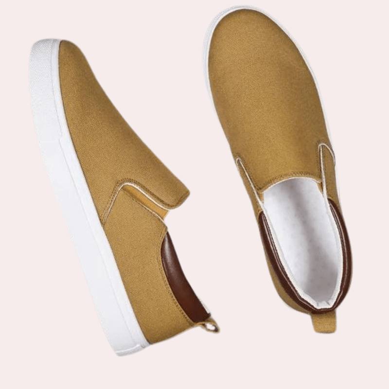 Men's Canvas Slip-On High Top Loafers Chukka Sneaker Elastic Gusset