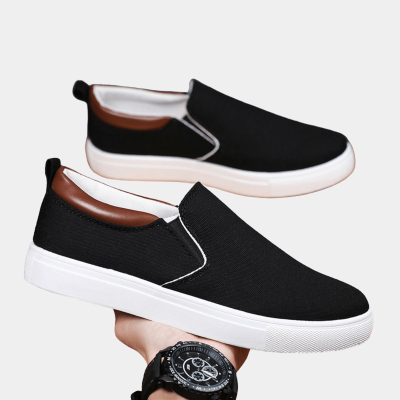 Men's Canvas Slip-On High Top Loafers Chukka Sneaker Elastic Gusset