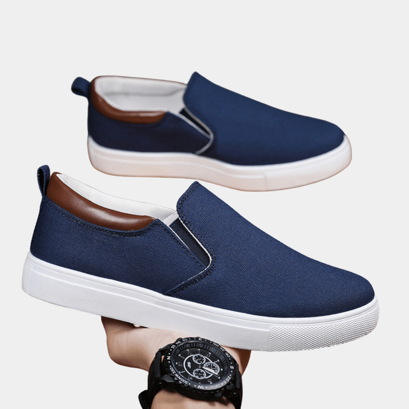 Men's Canvas Slip-On High Top Loafers Chukka Sneaker Elastic Gusset