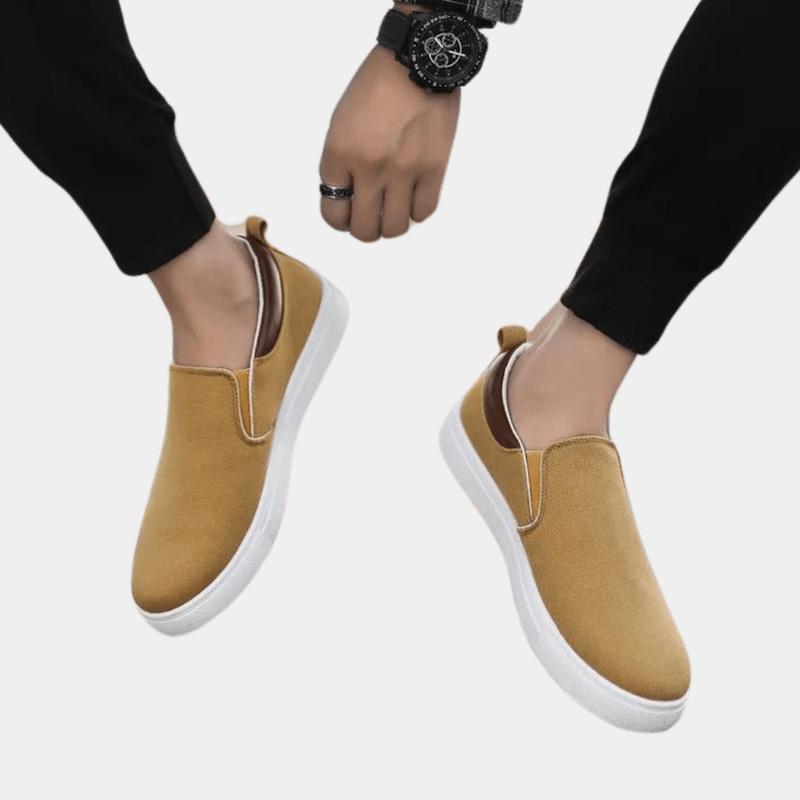 Men's Canvas Slip-On High Top Loafers Chukka Sneaker Elastic Gusset