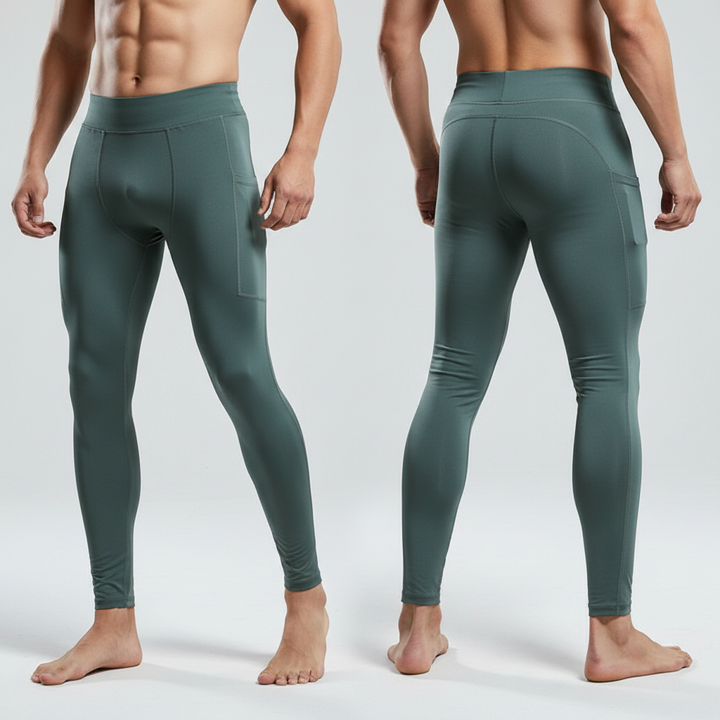 Men's High Waist Compression Leggings Slim Fit
