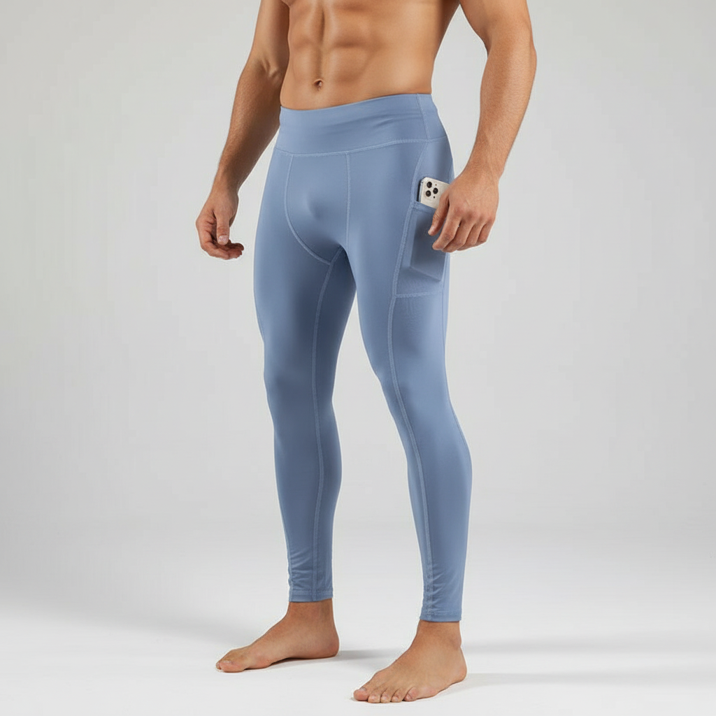 Men's High Waist Compression Leggings Slim Fit