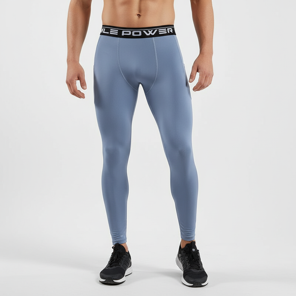 Men's High Waist Compression Leggings Slim Fit