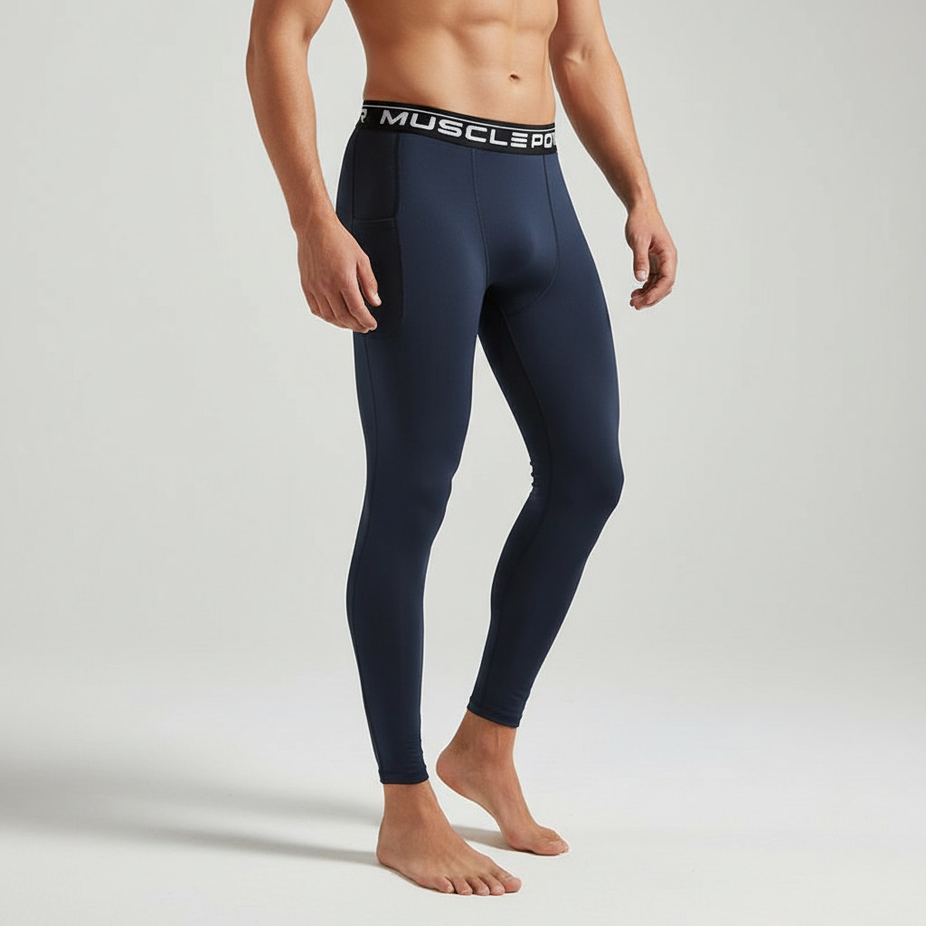 Men's High Waist Compression Leggings Slim Fit