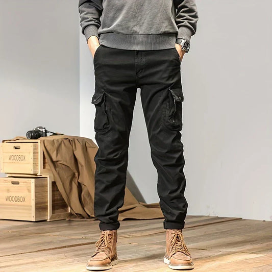 Men's Slim Fit Cargo Jogger Pants Multi-Pocket Tapered Leg