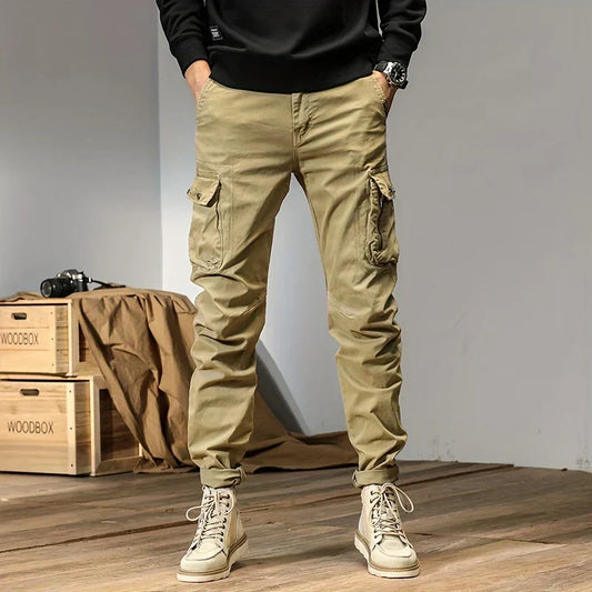 Men's Slim Fit Cargo Jogger Pants Multi-Pocket Tapered Leg
