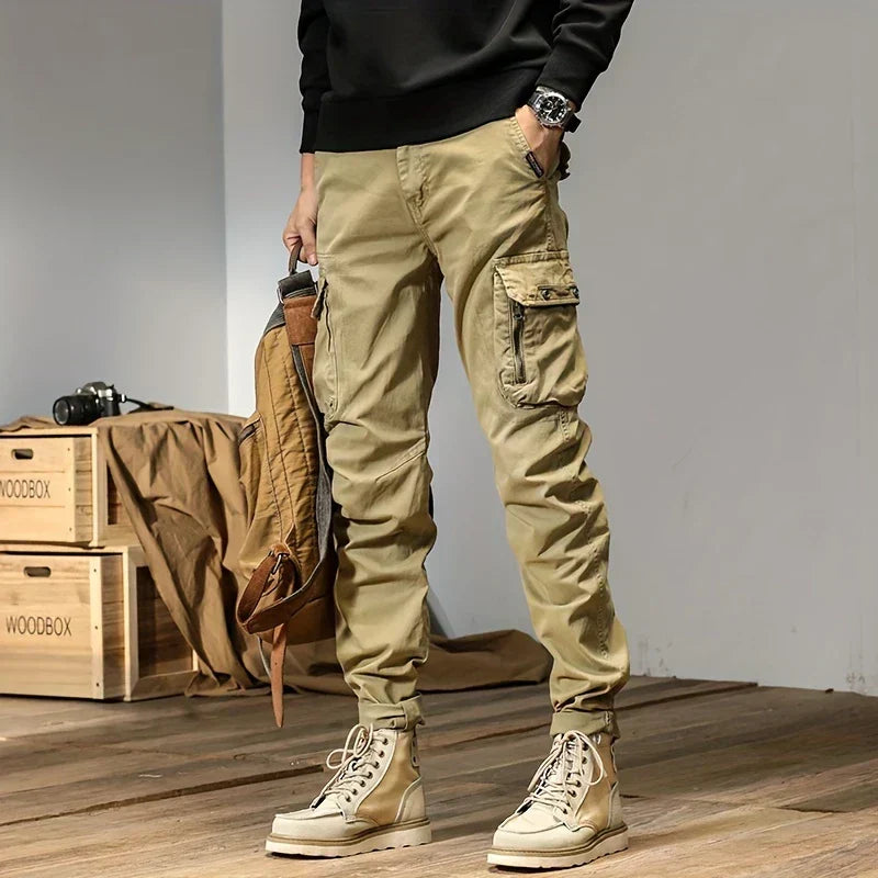 Men's Slim Fit Cargo Jogger Pants Multi-Pocket Tapered Leg