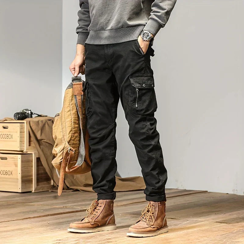 Men's Slim Fit Cargo Jogger Pants Multi-Pocket Tapered Leg