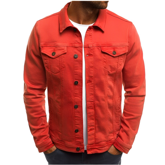 Men's Button Front Long Sleeve Chest Pocket Jacket