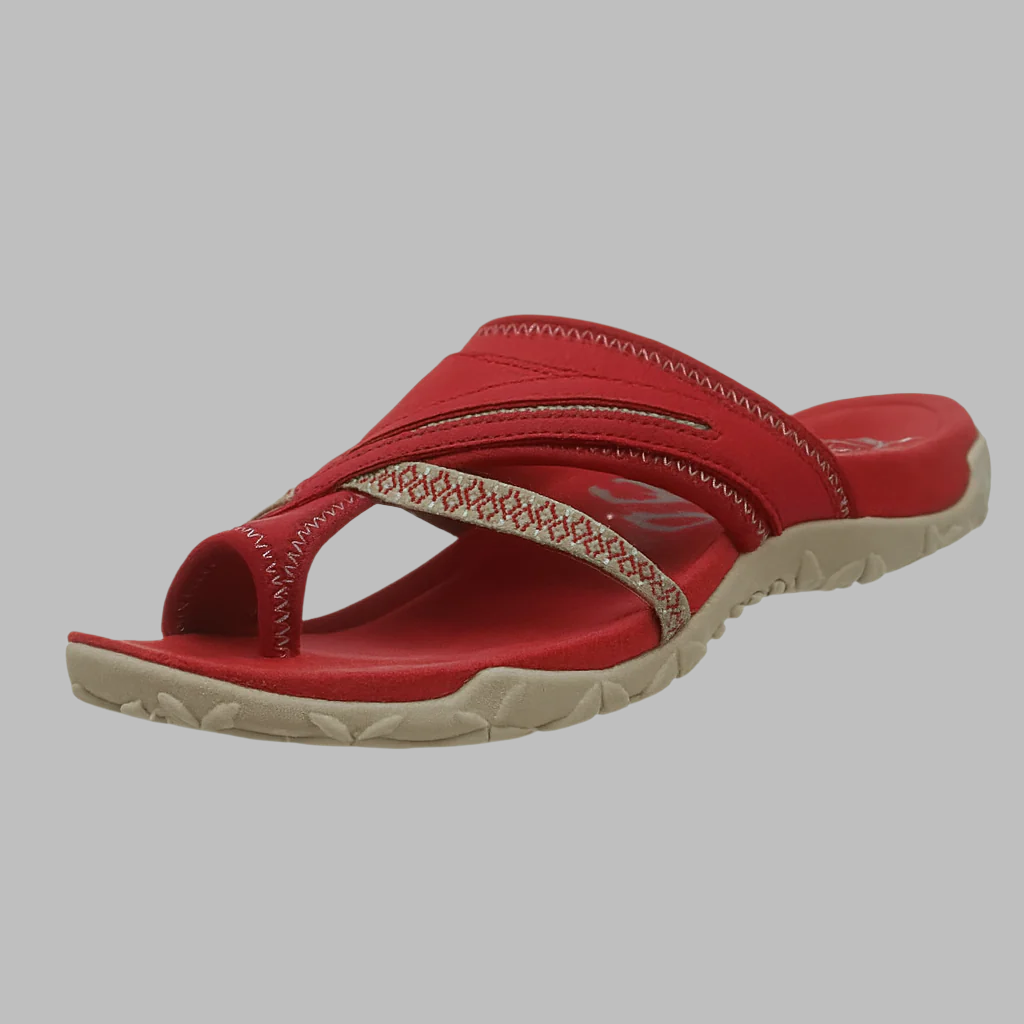 Men's Cross Strap Toe Loop Slide Sandals