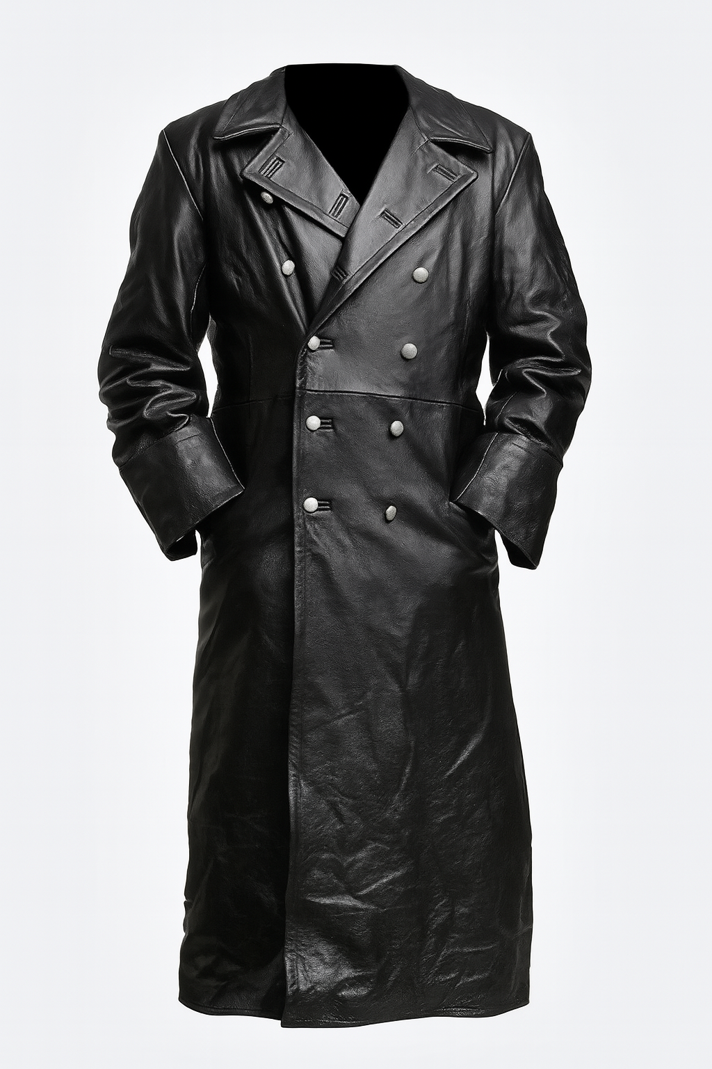 Men's Double Breasted Notch Lapel Long Coat