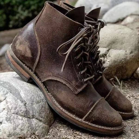 Men's Lace Up Ankle Leather Boots