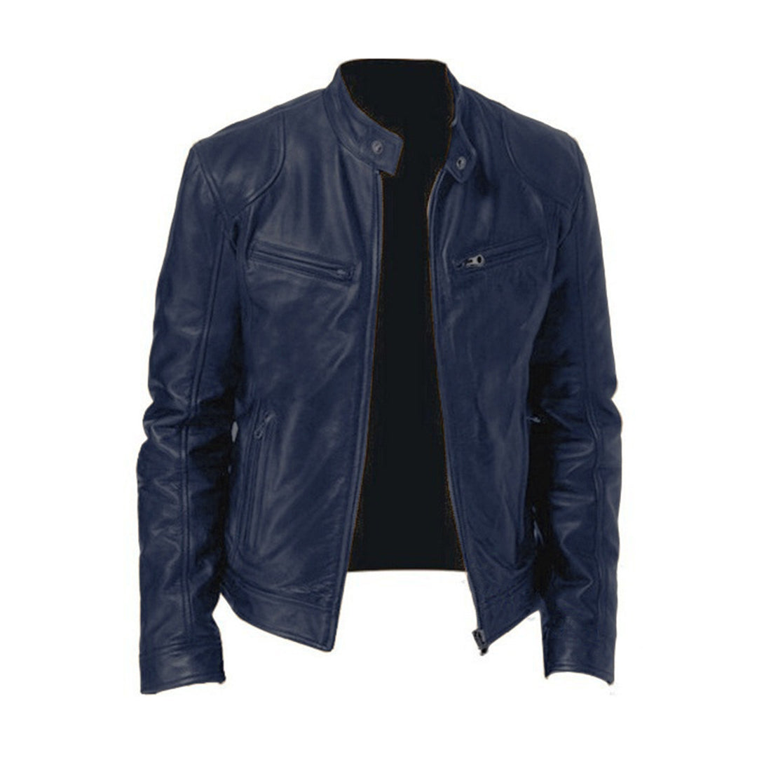 Men's Stand Collar Zip Front Jacket