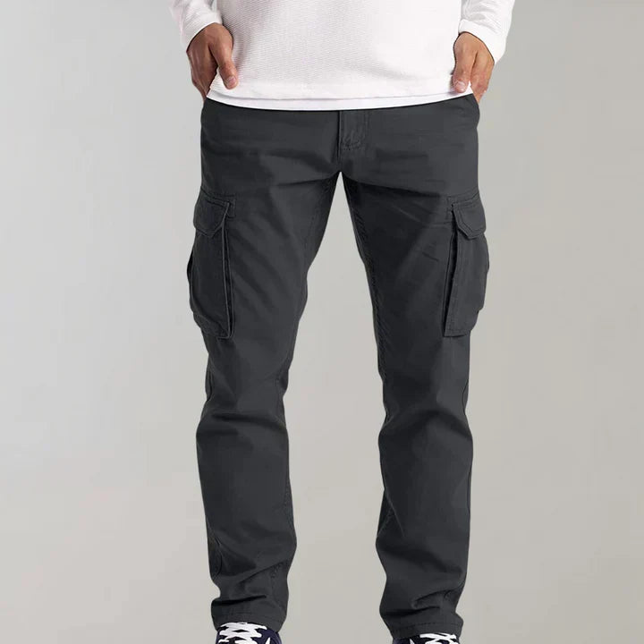 Men's Straight Leg Multi Pocket Cargo Trousers
