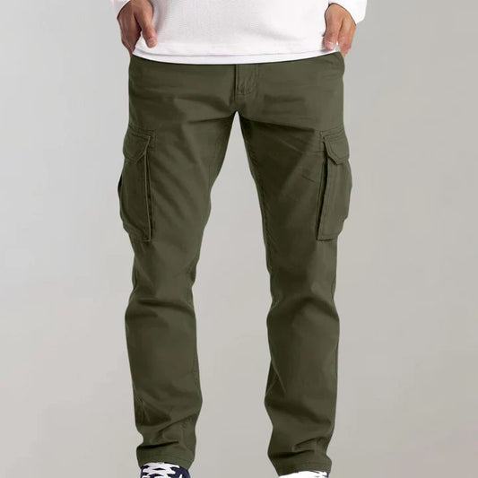 Men's Straight Leg Multi Pocket Cargo Trousers