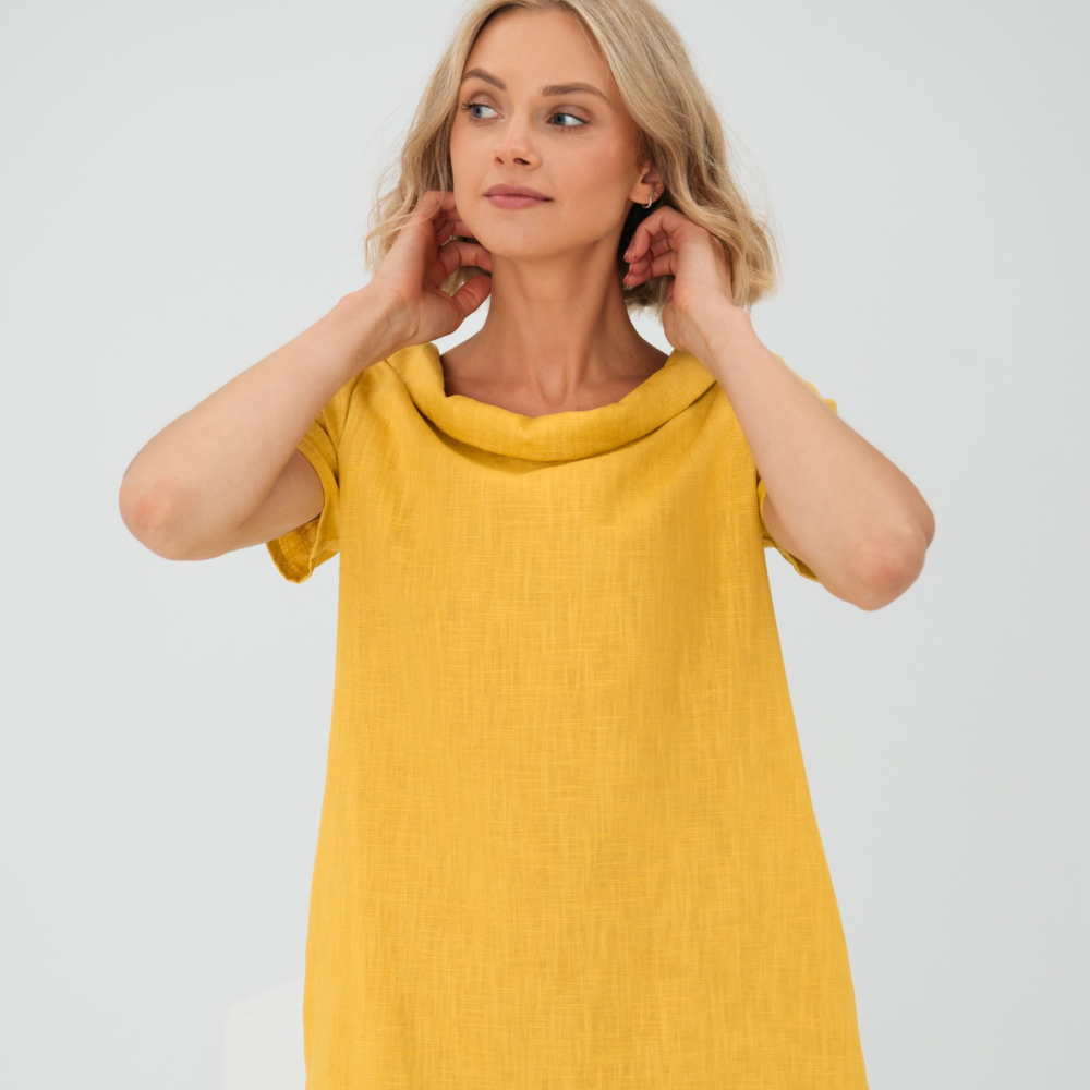 Women's Linen Summer Shift Dress Mini
