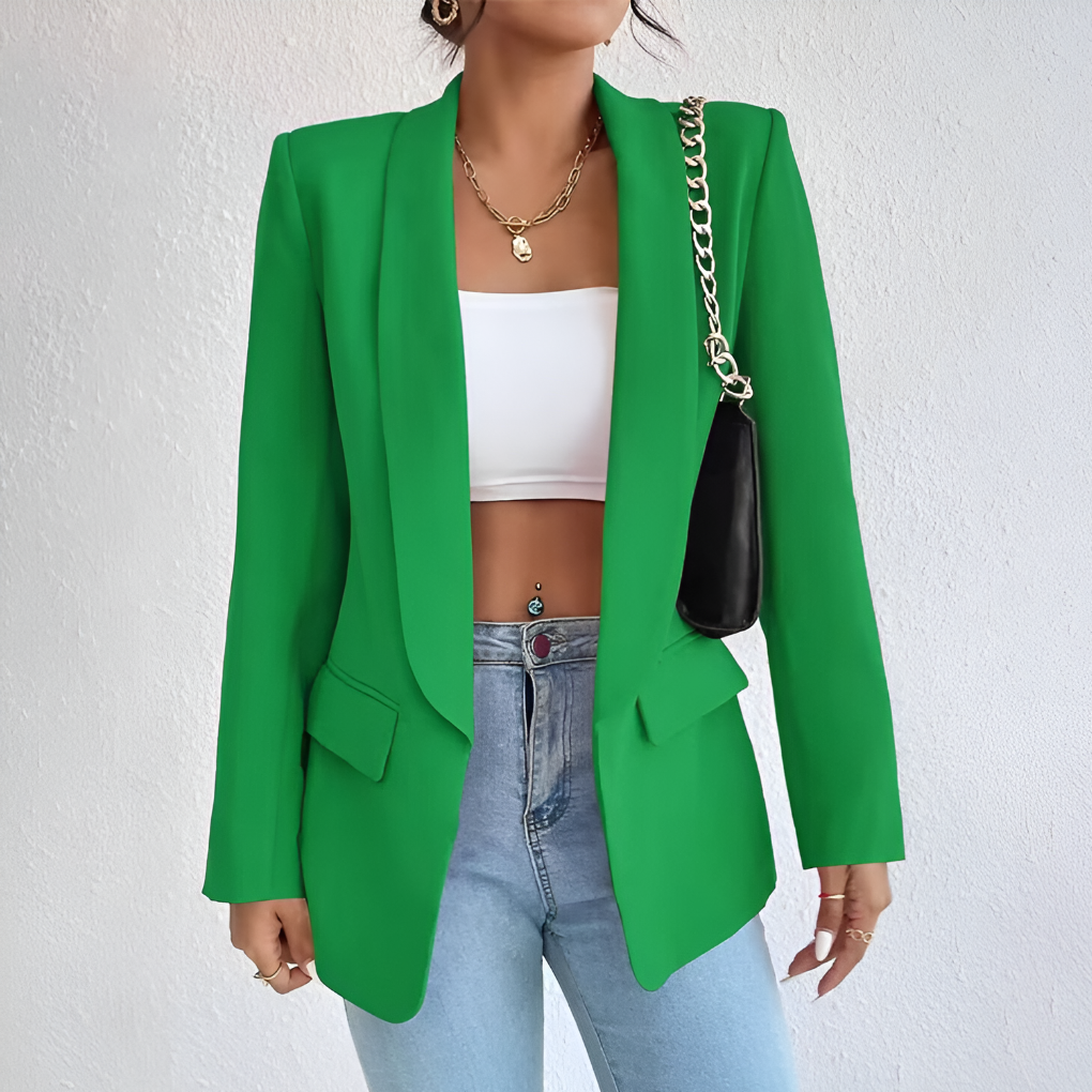 Women's Open Front Long Sleeve Blazer Jacket