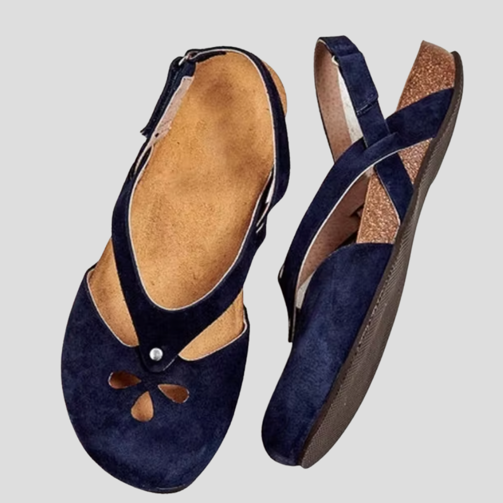 Women's Cutout Ankle Strap Flat Shoes