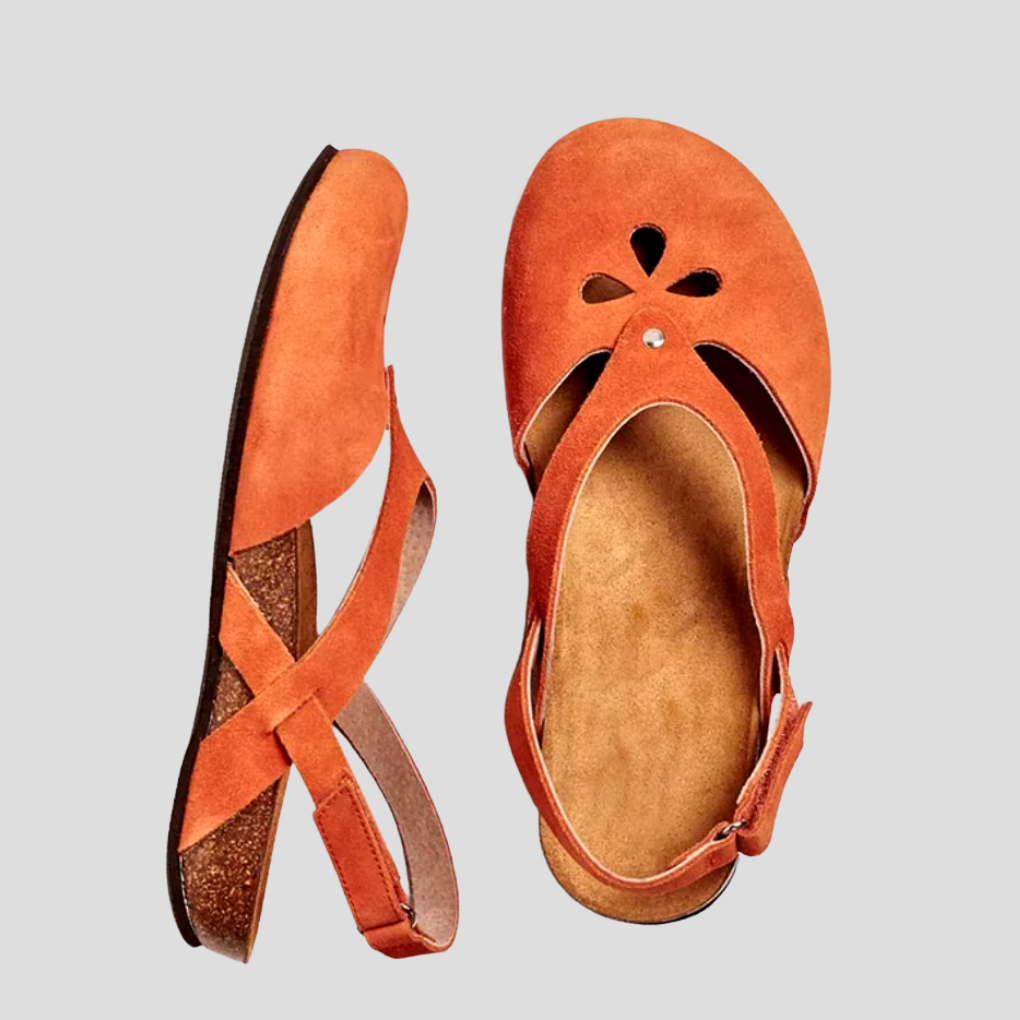 Women's Cutout Ankle Strap Flat Shoes