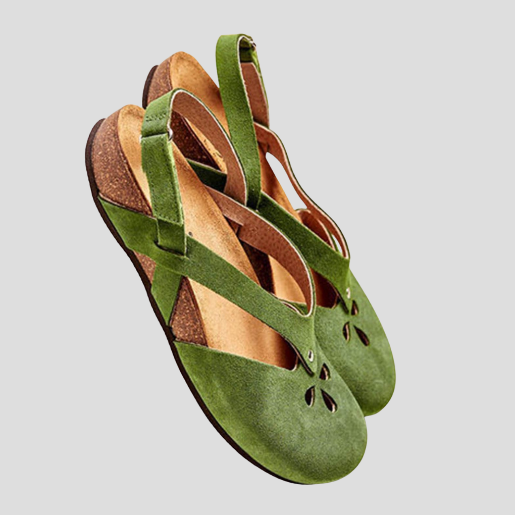 Women's Cutout Ankle Strap Flat Shoes