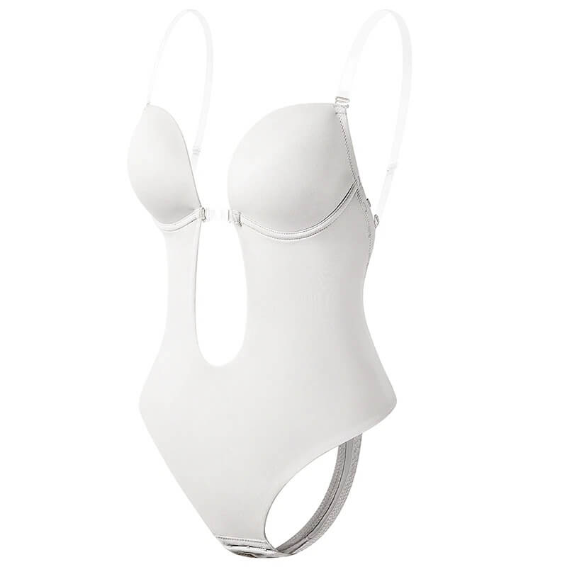 Women's Deep Plunge Backless Clear Strap Body Shaper