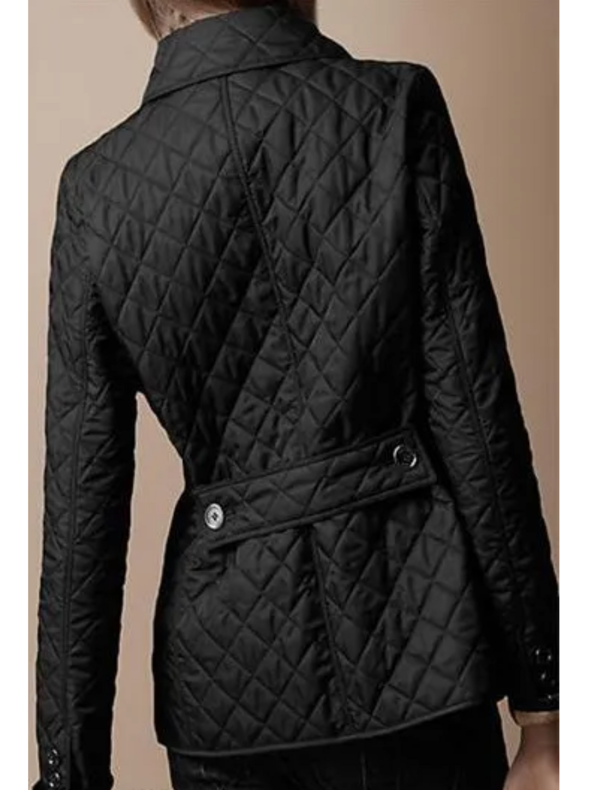 Women's Diamond Quilted Turn Down Collar Jacket