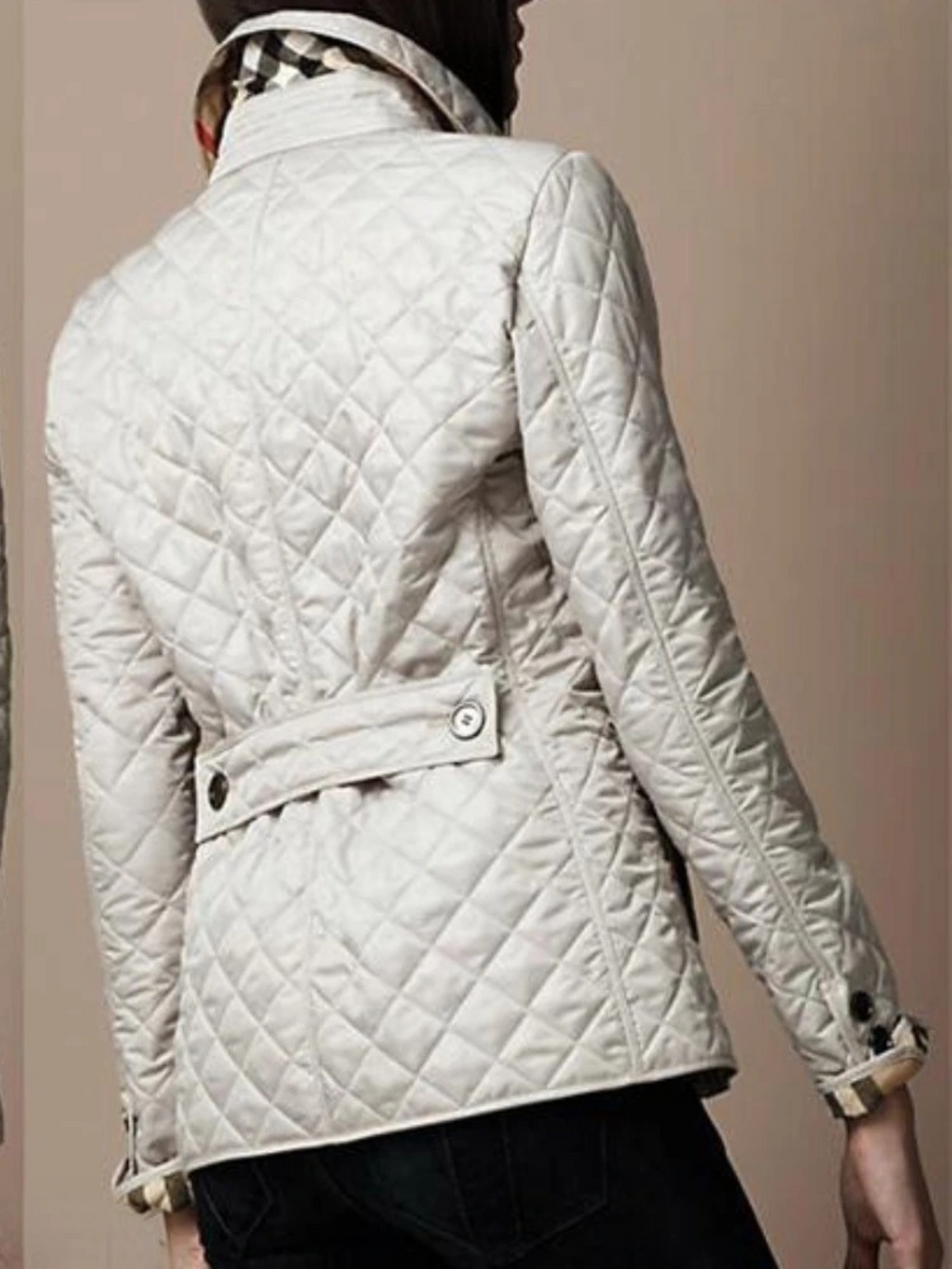 Women's Diamond Quilted Turn Down Collar Jacket