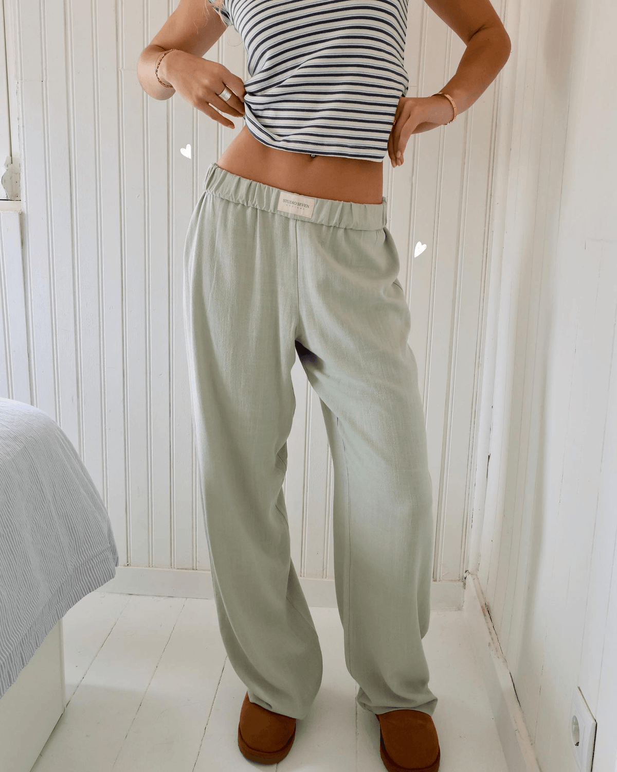 Women's Elastic Waist Straight Leg Lounge Pants