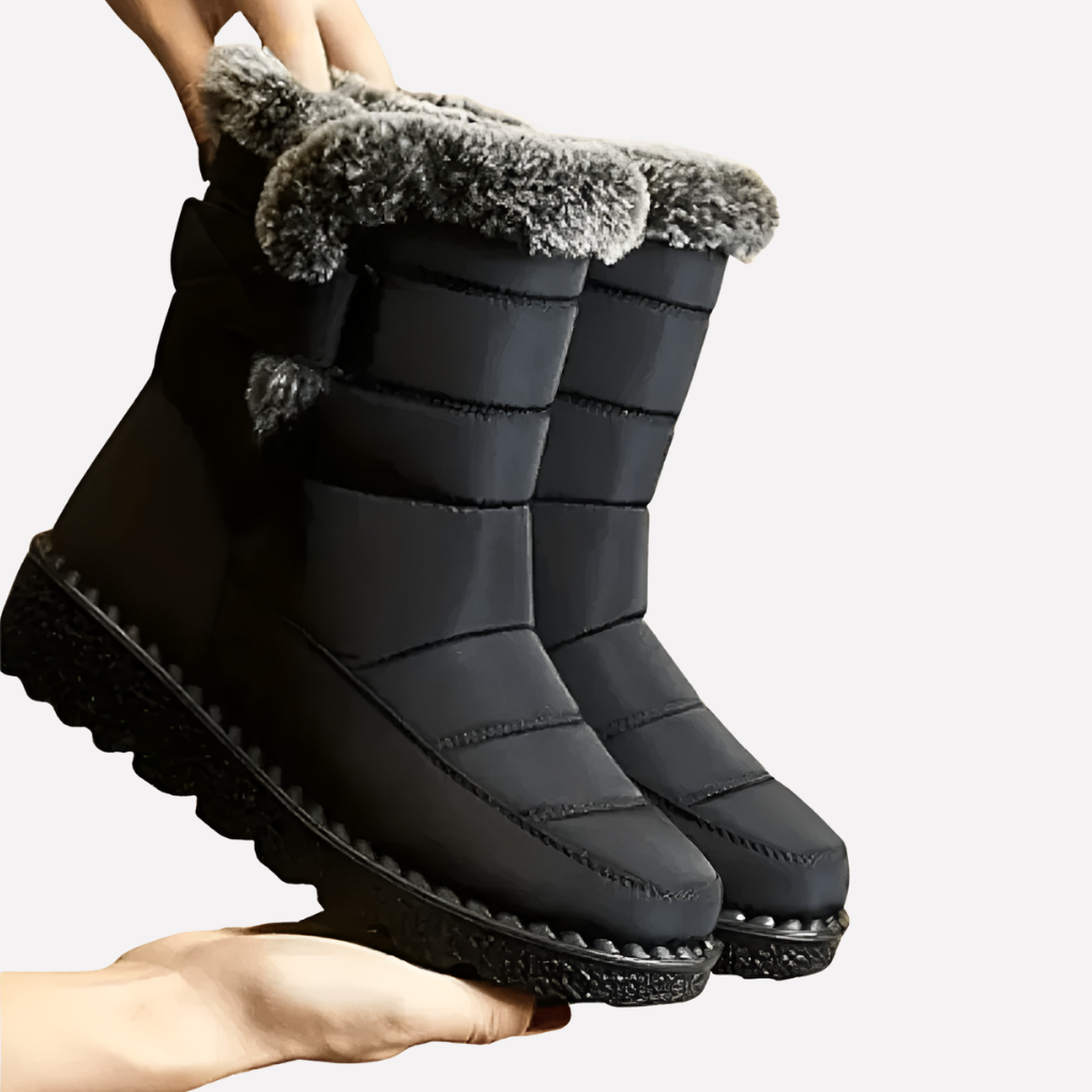 Women's Quilted Faux Fur Trim Ankle Boots