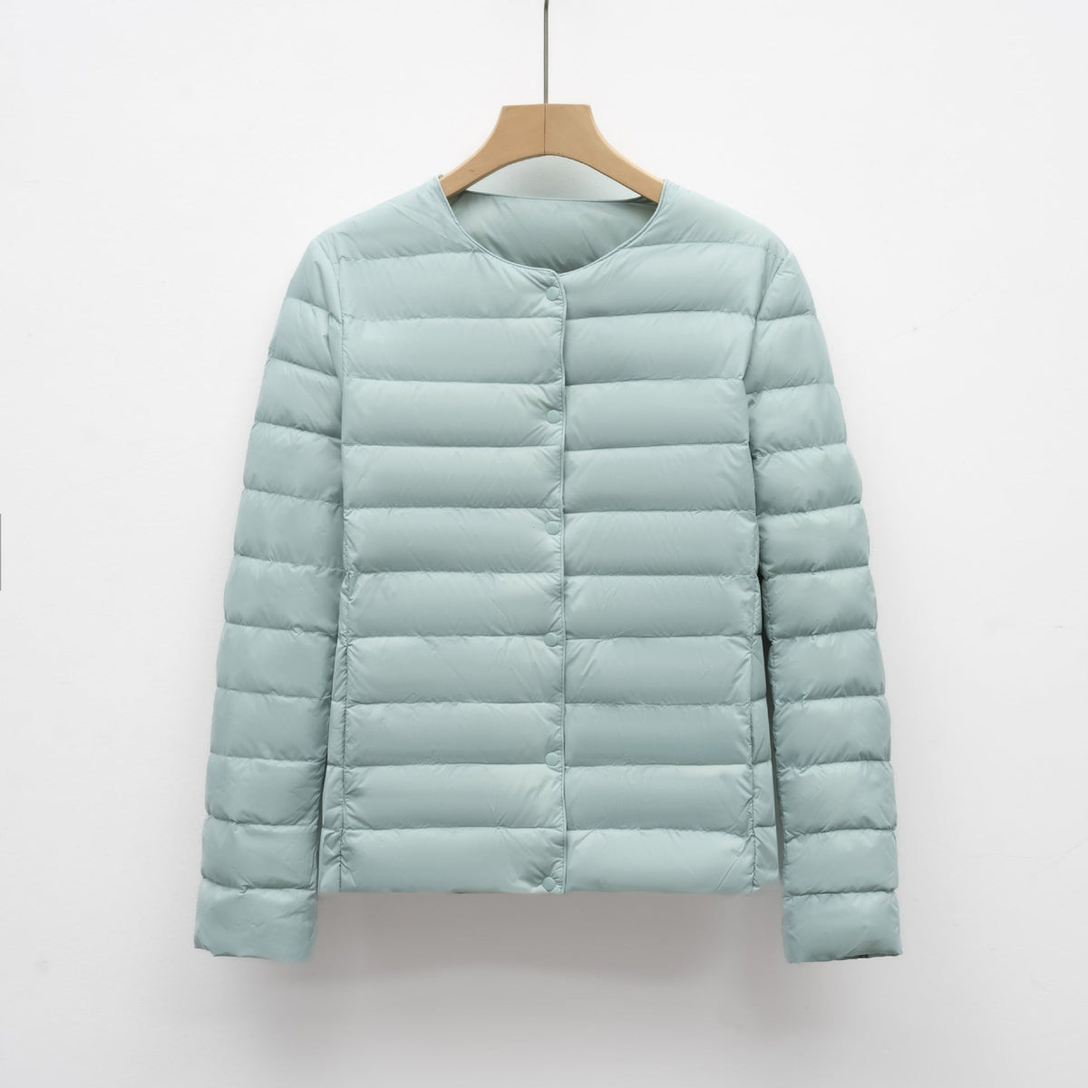 Women's Quilted Round Neck Snap Front Jacket