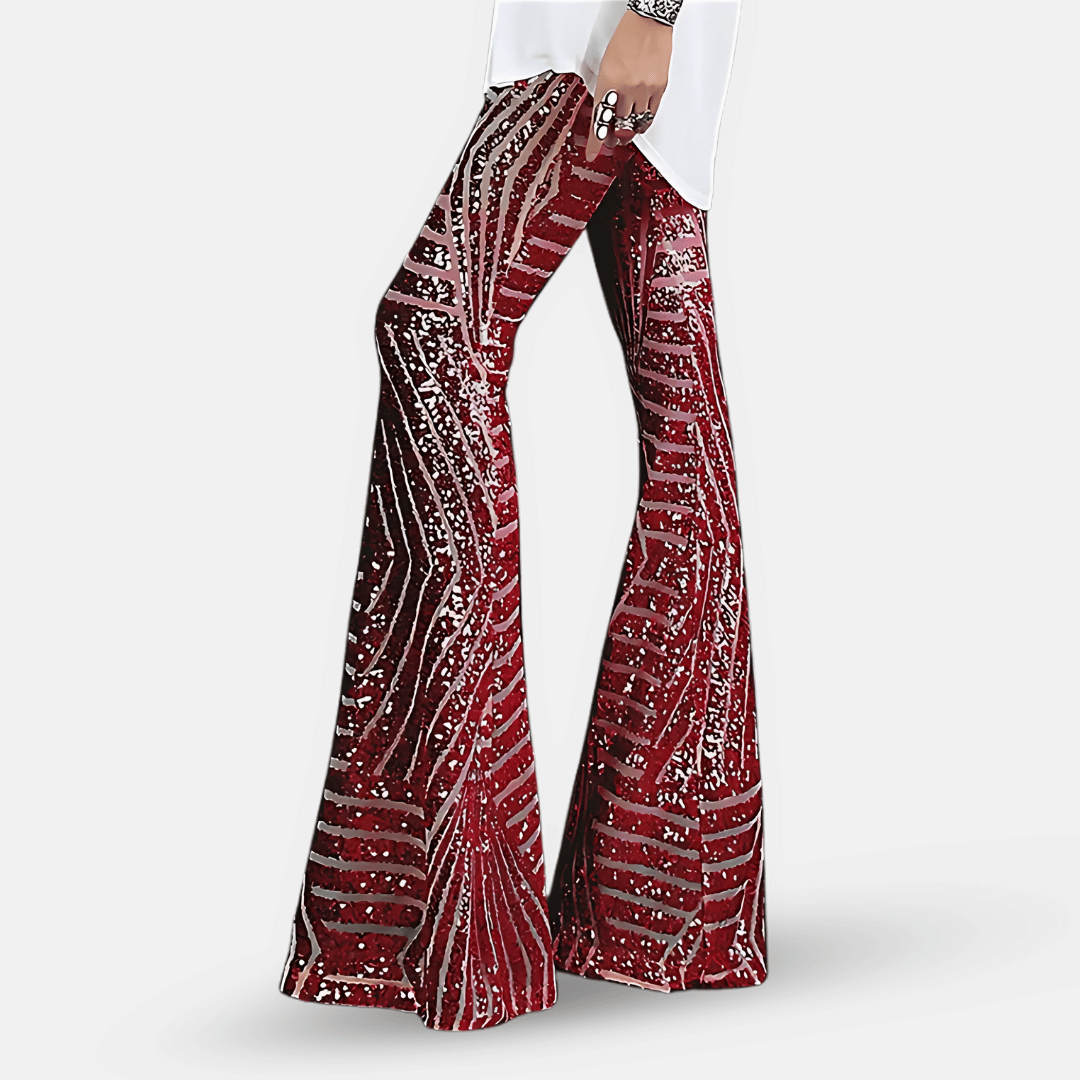 Women's Sequin High Waist Flared Pants